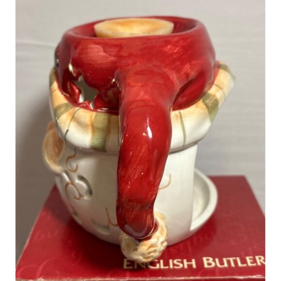 English Butler Santa Claus Ceramic Tealight Candle Holder Wax Melt - Picture 5 of 10